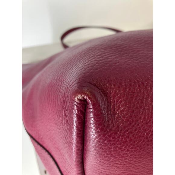 SALVATORE FERRAGAMO LARGE WINE PEBBLED LEATHER HANDBAG ASIS - Picture 11 of 16